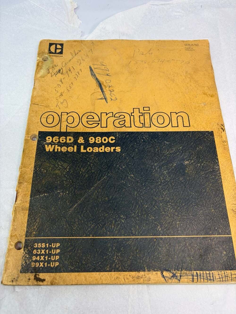 Caterpillar 966D & 980C Wheel Loaders Operation Manual SEBU5763
